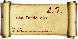 Lisko Terézia névjegykártya